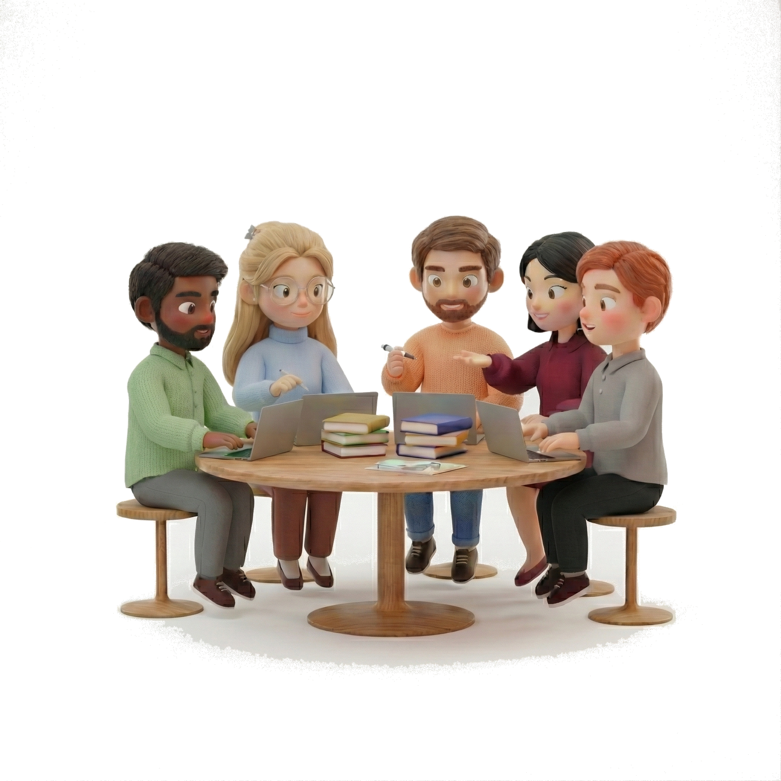 A group of teachers collaborating around a table